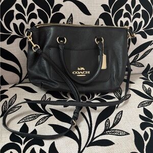 Coach Black Crossbody Bag with Gold Accents